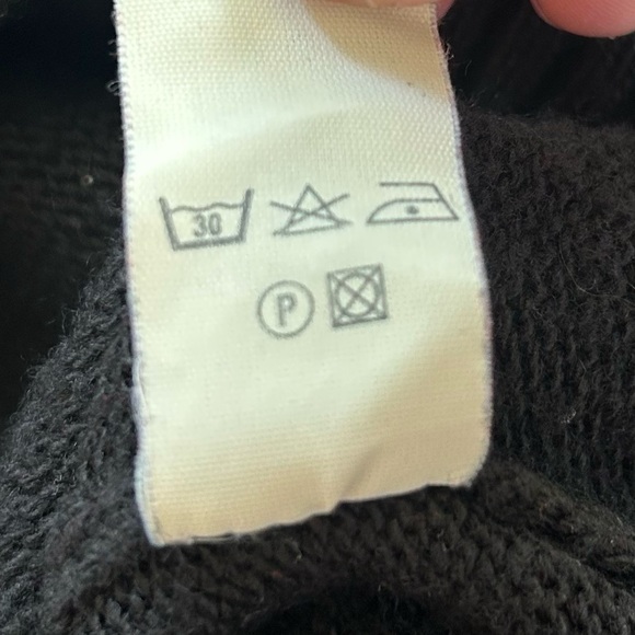 VINTAGE RICA LEWIS Black Wool Blend Quarter Zip Heritage Pullover Sweater Size L - Picture 11 of 11